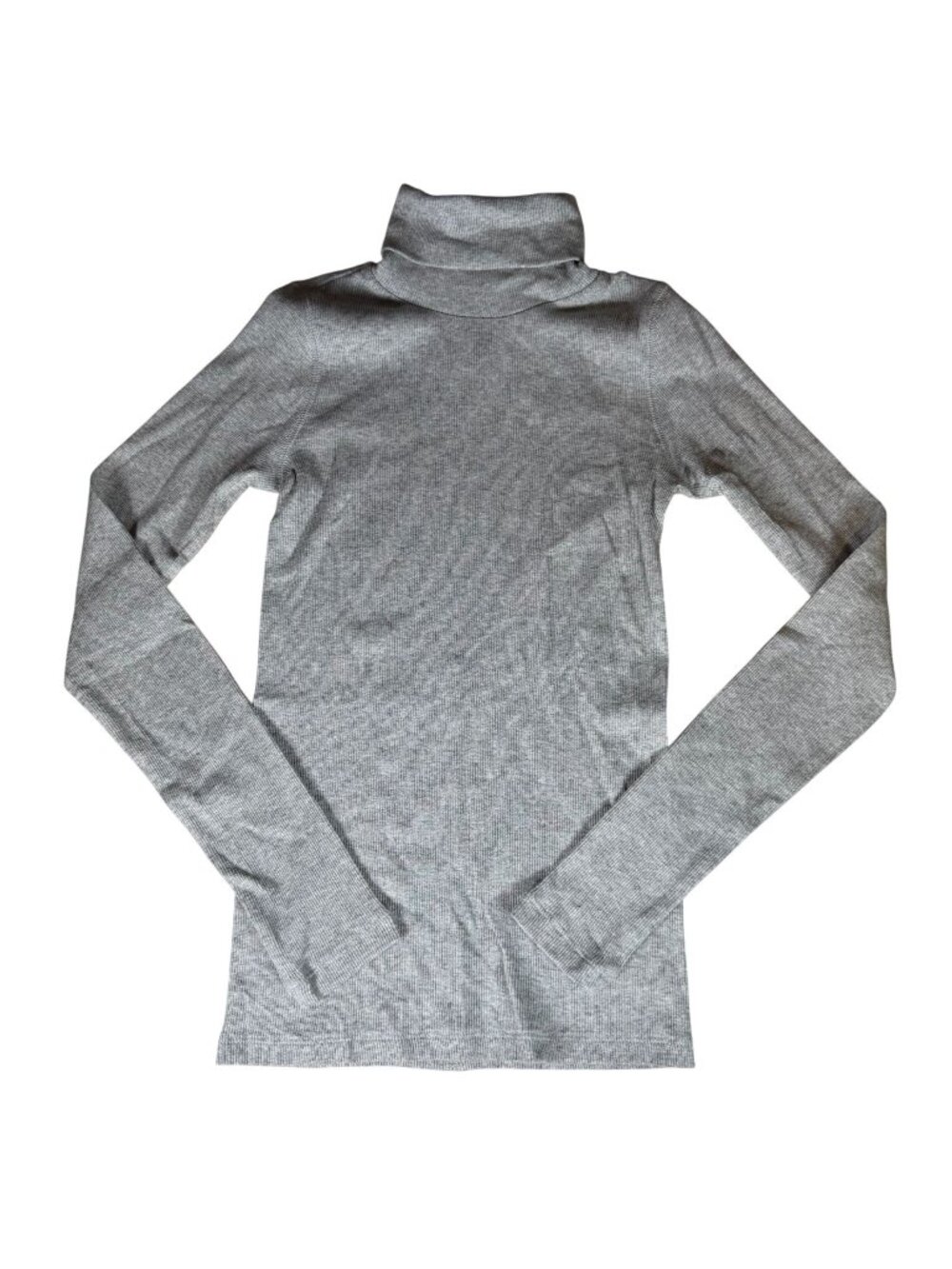 Everlane The Supima Micro-Rib Turtleneck Heather Gray Size XXS NWT